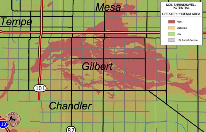 Expansive Clay Soils near Gilbert Arizona