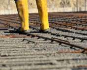 Close-up of rebar in concrete foundation — Call Concrete Repairman for expert foundation repair in Arizona (480) 725-7614.